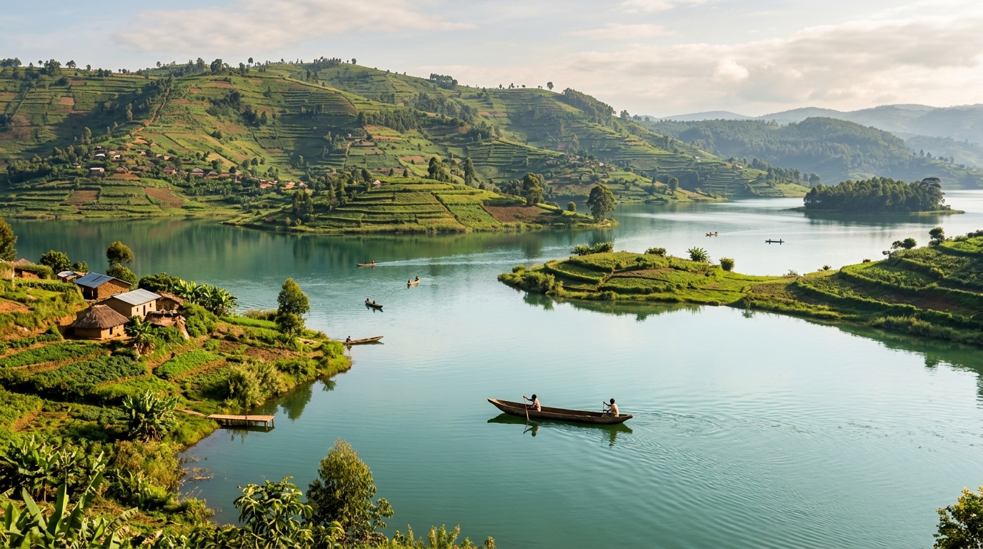 Luxury lodge near Volcanoes National Park Rwanda with Virunga volcano views — Rwanda's gorilla trekking lodges are among the finest in Africa