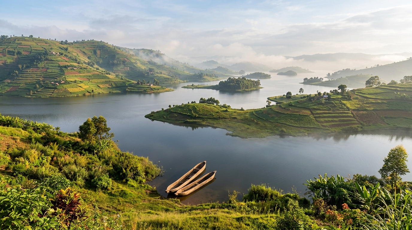 Lake Bunyonyi Uganda — a beautiful crater lake near Bwindi offering rest and recovery between gorilla trekking days